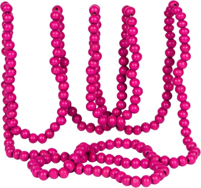 Hot Pink Christmas Beaded Garland