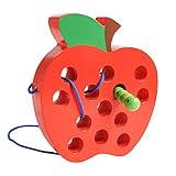 JCREN Wooden Lacing Apple Threading Toys...