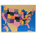 Montessori USA Map Puzzle for Kids with...