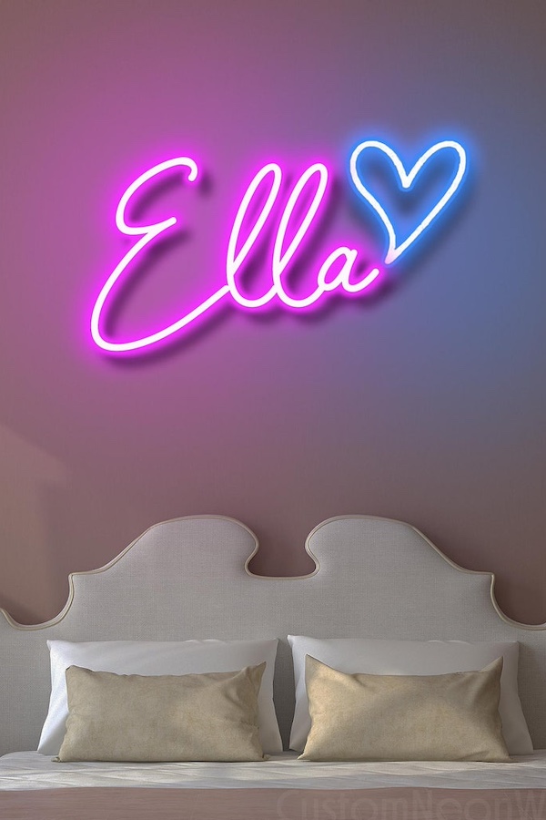 Personalized gifts for kids: Neon name sign at Custom Neon Wonderland