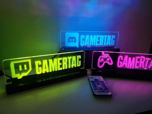 Personalized gifts for kids: Gamertag night light at ZKGamer Store