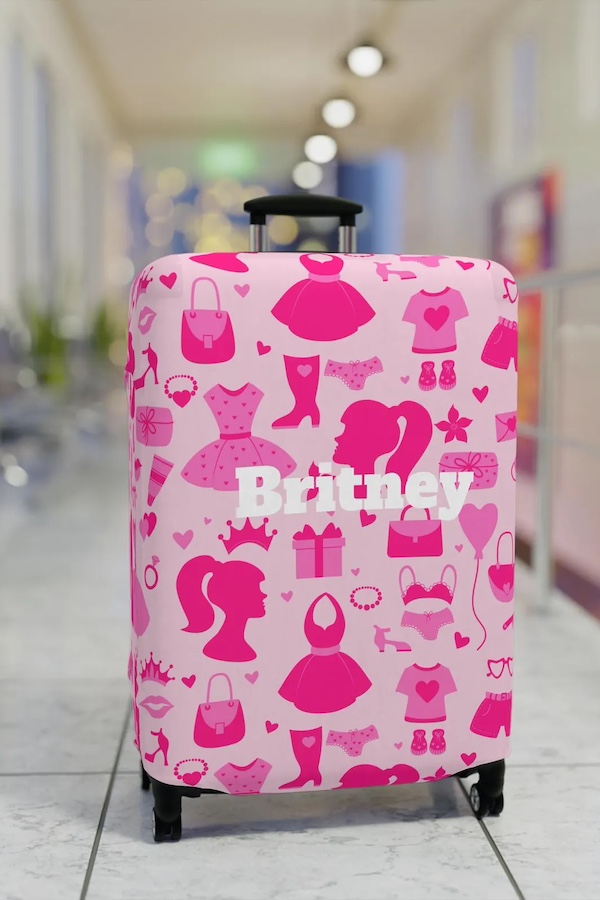 Personalized gifts for kids: Custom luggage cover at Blackboard & Bandage