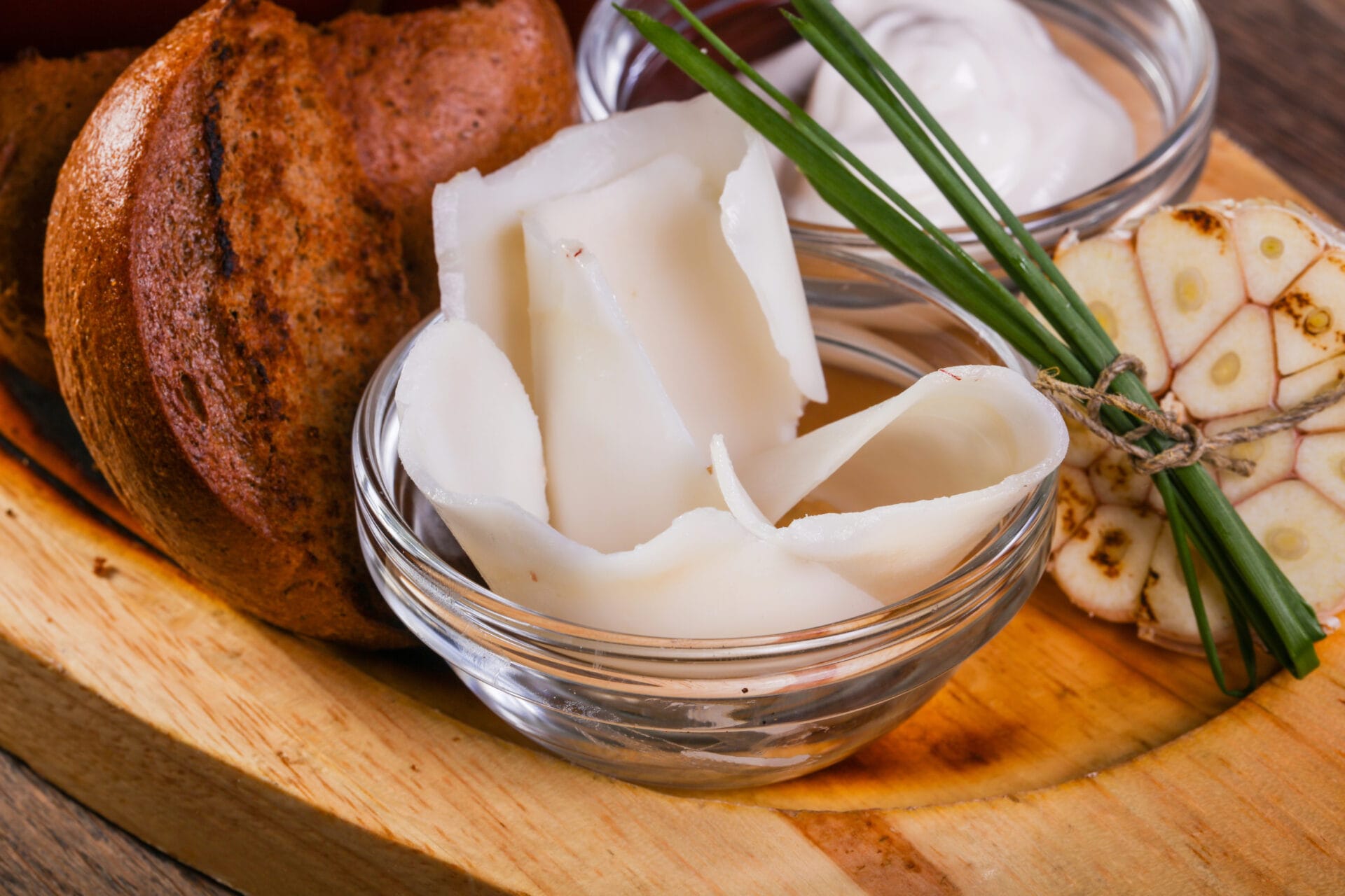 Tallow & Beef Suet on wooden background