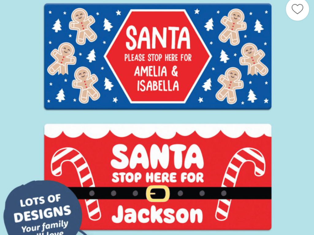 Santa stop here sign