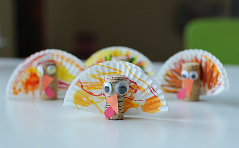 cork turkeyt craft for kids