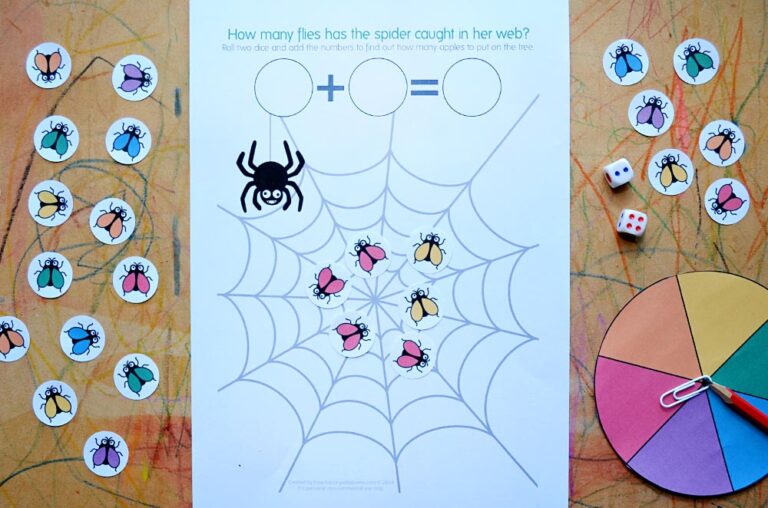 spider web addition game