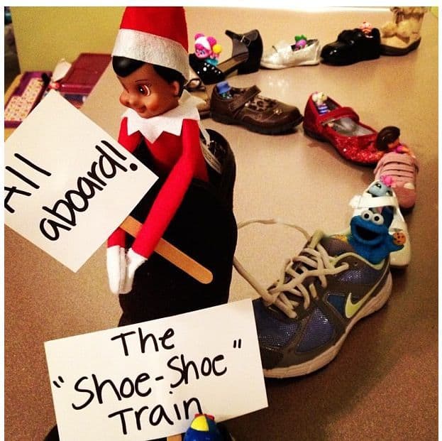 shoe train elf on the shelf