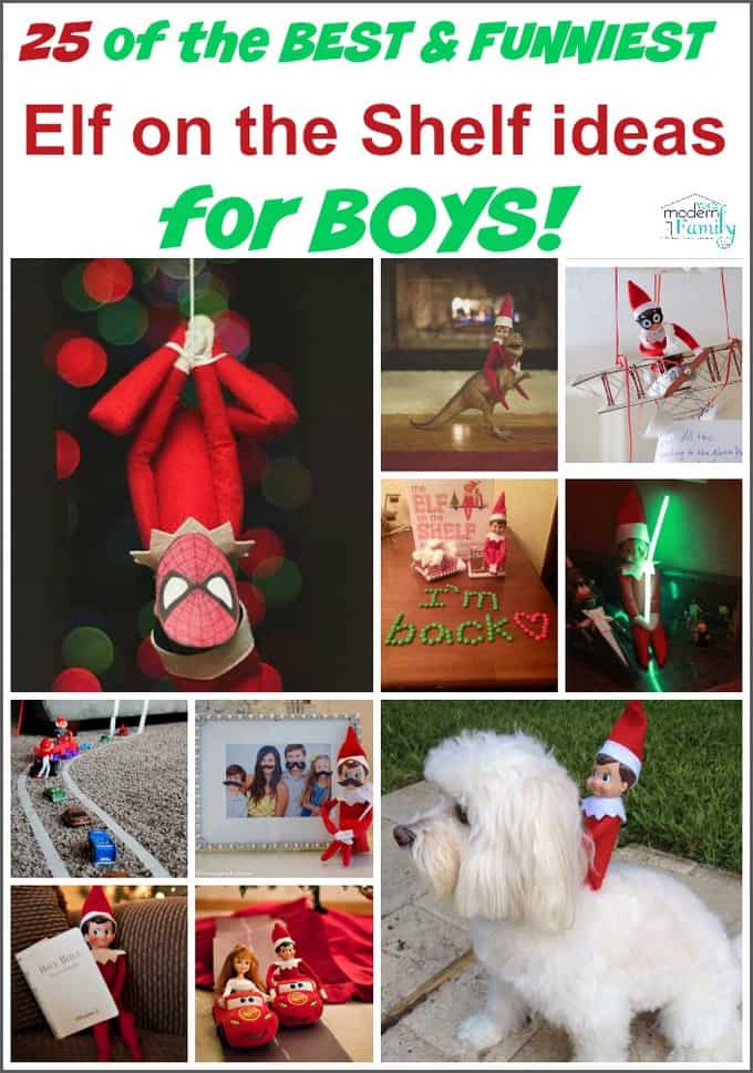 pin for 25 of the BEST & FUNNIEST Elf on the Shelf ideas for BOYS!