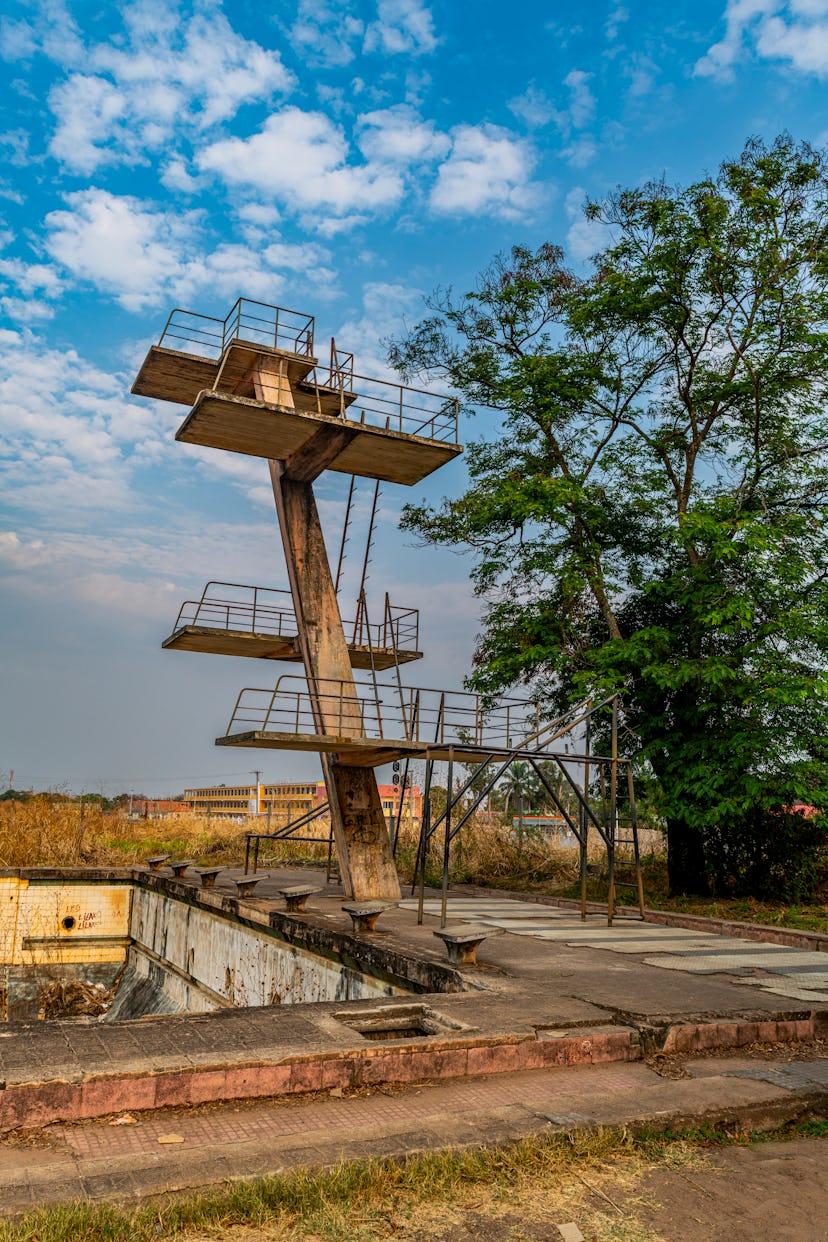 Abandoned public swimming pool, Luena, Moxico, Angola, Africa