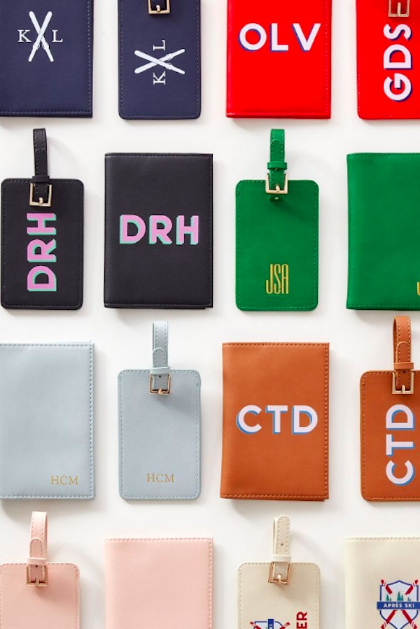 Personalized luggage tags and passport cases from Mark & Graham make a great holiday gift.