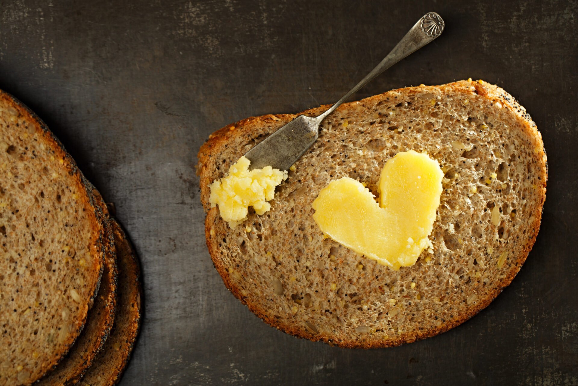 ghee spread on whole wheat bread