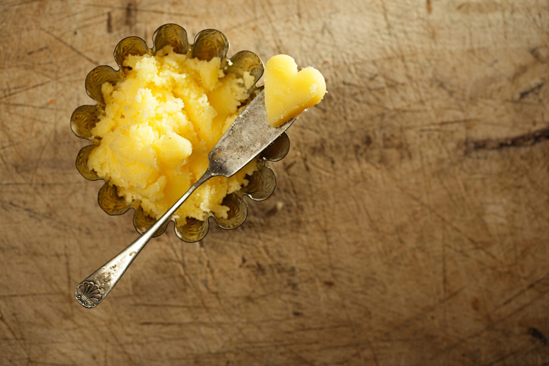 Ghee tested for phthalates in a cupcake tin