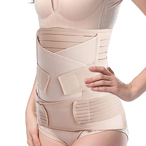 TiRain Postpartum Belly Band, Postpartum Girdle 3 in 1 C Section Belly Band Postpartum Girdle Support Recovery Belt, Abdominal Binder One Size Fit US Size 4-12