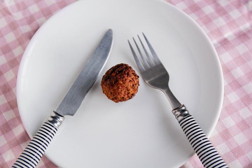 Plate, Diet, meat ball