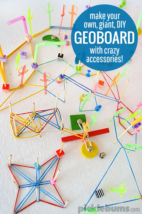 Make an easy DIY Geoboard and add some cool and crazy accessories for even more fun! 