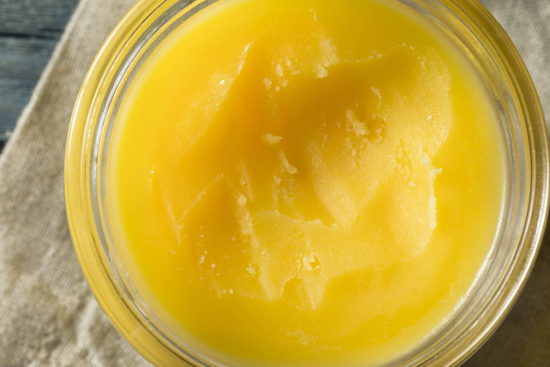 Ghee in a glass jar