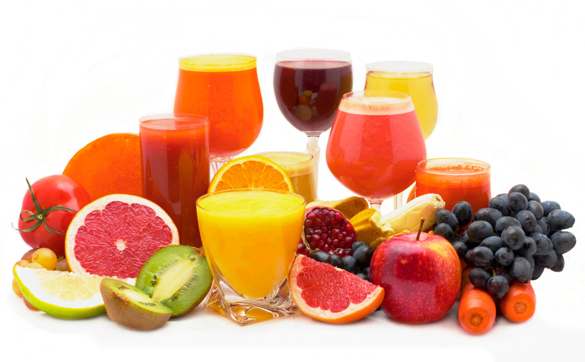 All different types of juices